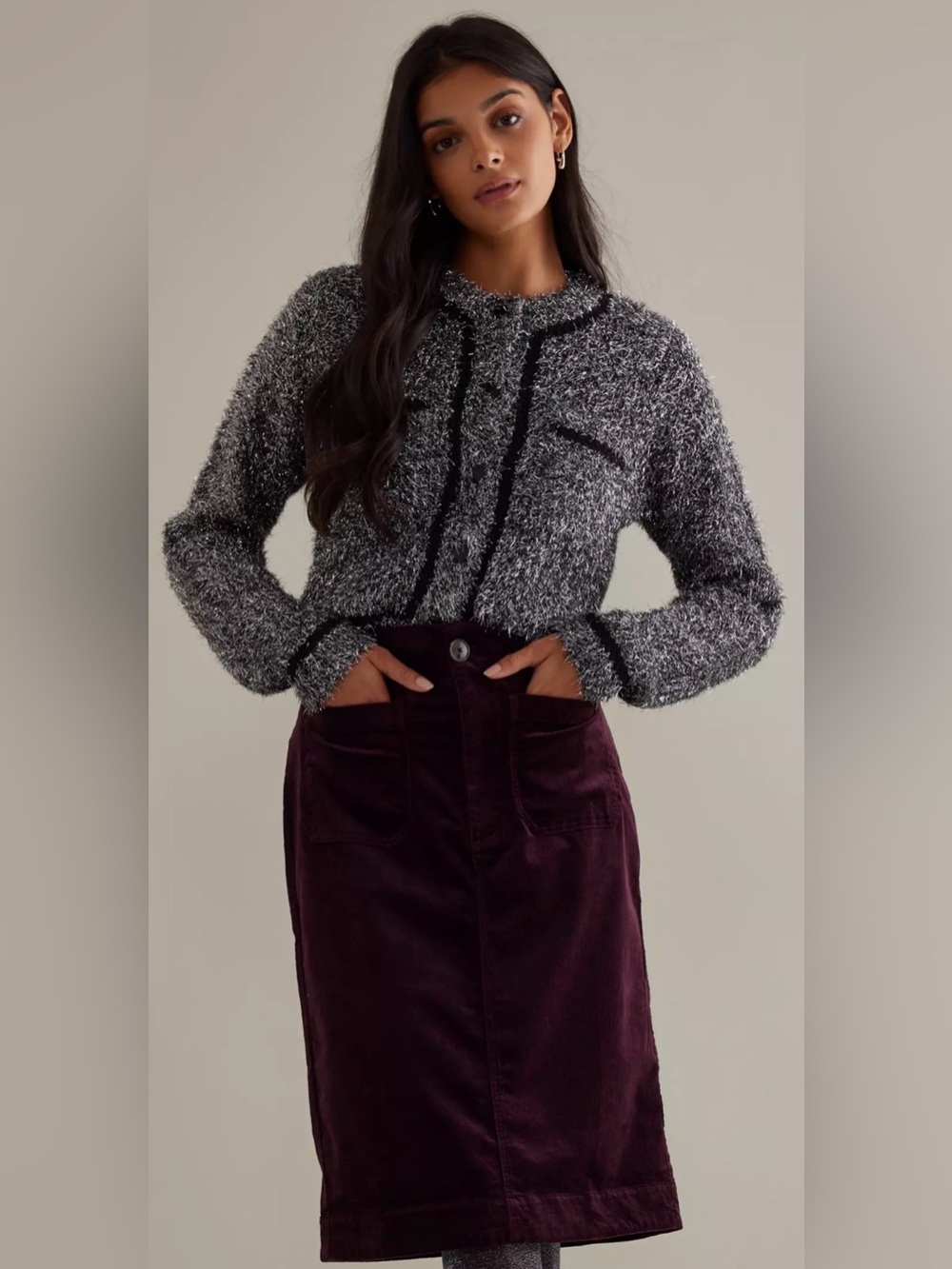 Anthropologie Maeve Colette Corduroy Pencil Skirt Size Medium - Picture 5 of 11